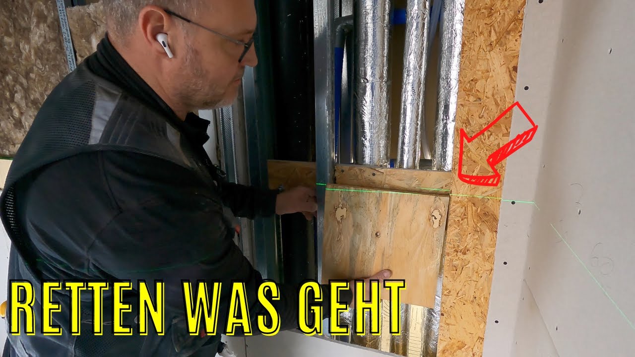 Installationswand verstärken Café Teil 2 - Öffnen der Rigipswand und Rettungsversuche Drywall DIY