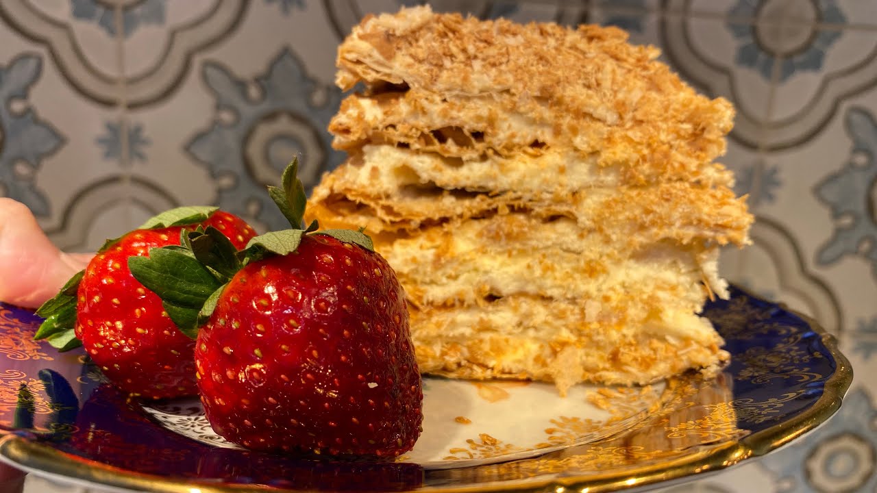 Быстрый Наполеон из готового слоеного теста.Quick French Napoleon pastry from puff pastry dough.