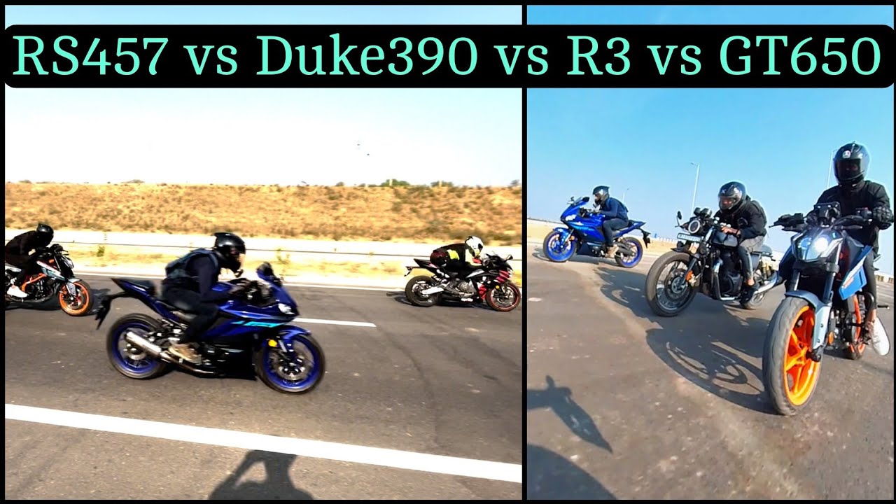ಆಹ್ ಇದಪ್ಪ ಡ್ರ್ಯಾಗ್ ಅಂದ್ರೆ!!🏁 | RS457 vs (DUKE390, R3, GT650)😱