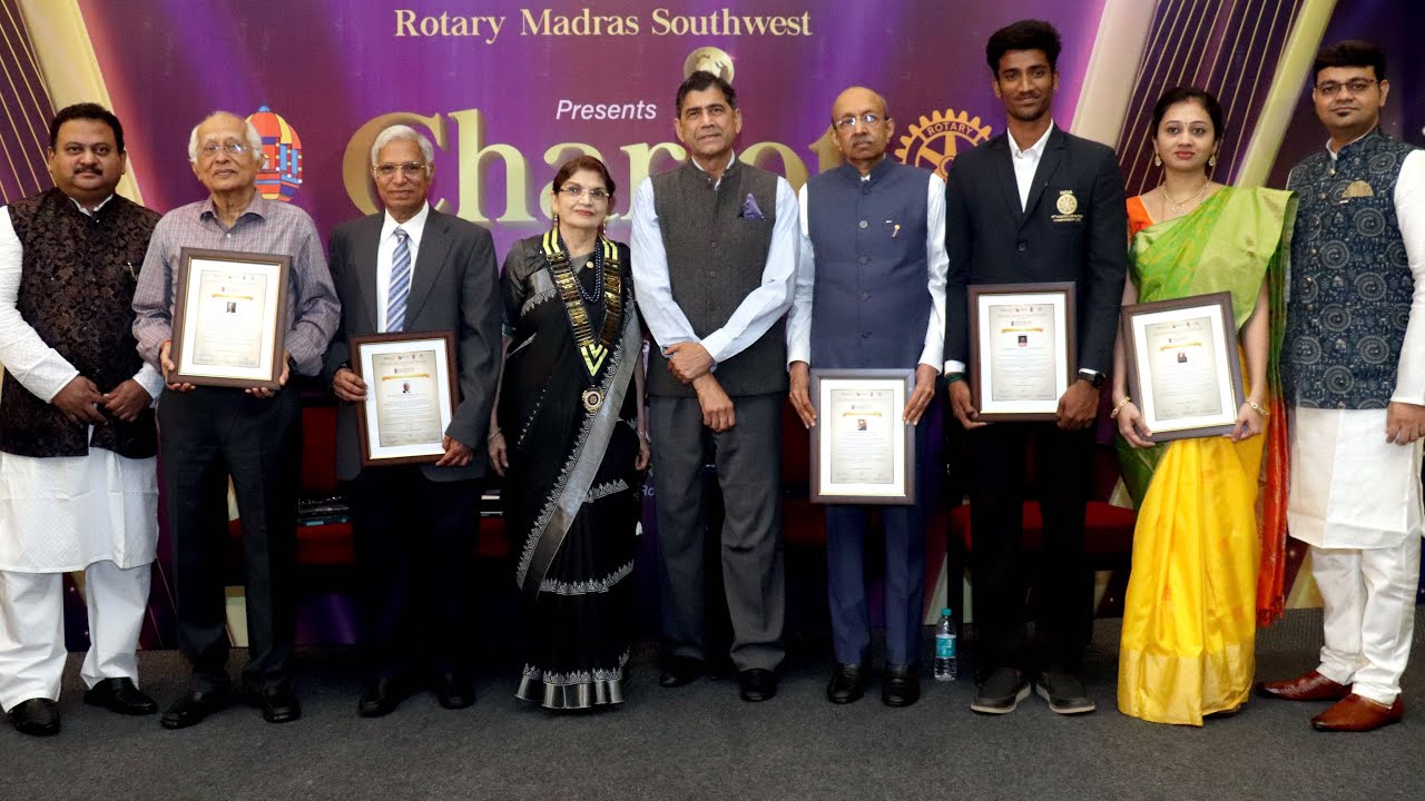 Rotary Madras South West  "Chariot Awards 2024 “  in presence of Supreme Court Advocate Arvind Datar