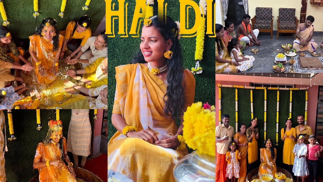 Chaithra Akkana Haldi Vlog 💛| Sisters wedding series EP-3  #haldi #wedding 