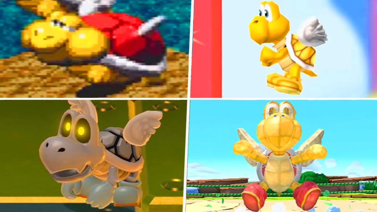 Evolution of Paratroopa Characters in Super Mario Games (1985 - 2021)