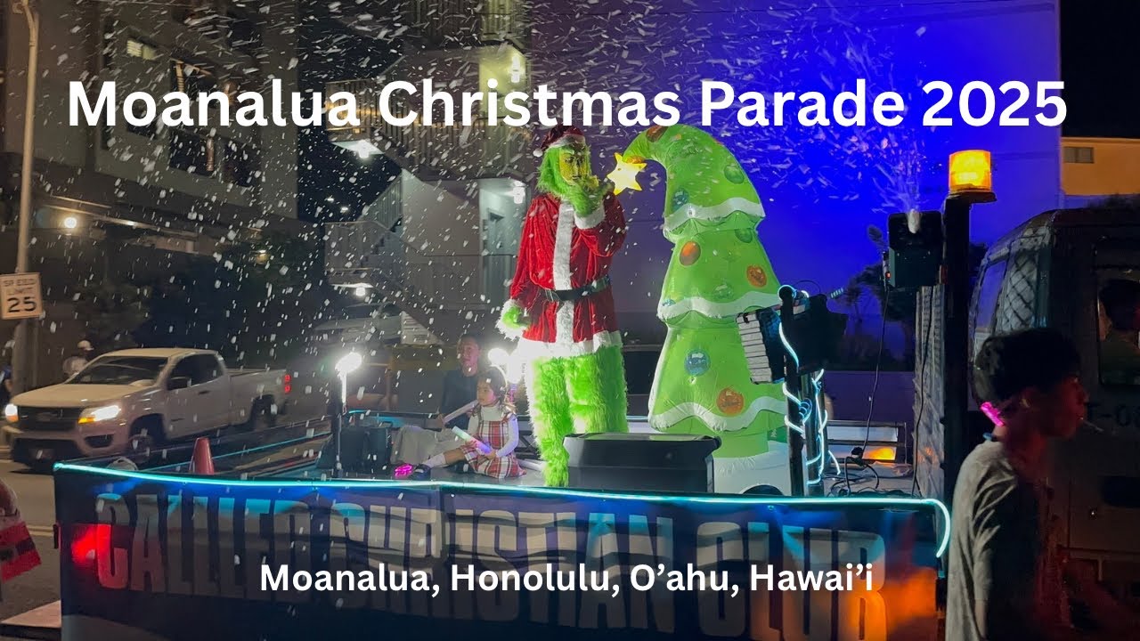4K Moanalua Christmas Parade 2025 in Moanalua, Honolulu, Oahu, Hawaii