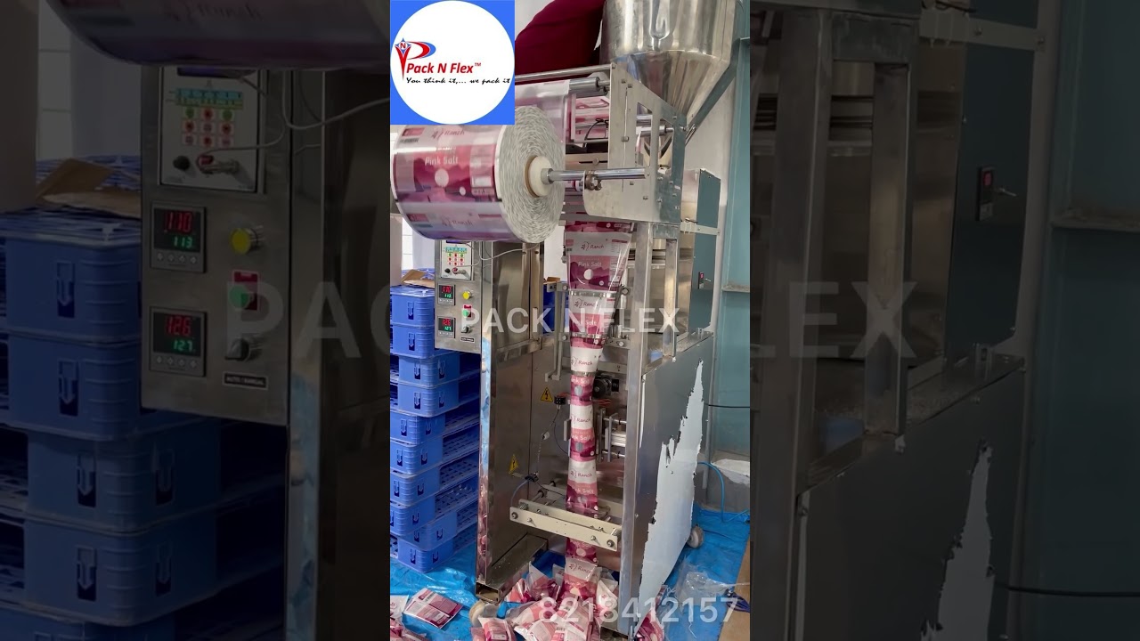Pink Salt Pouch Packaging Machine.
