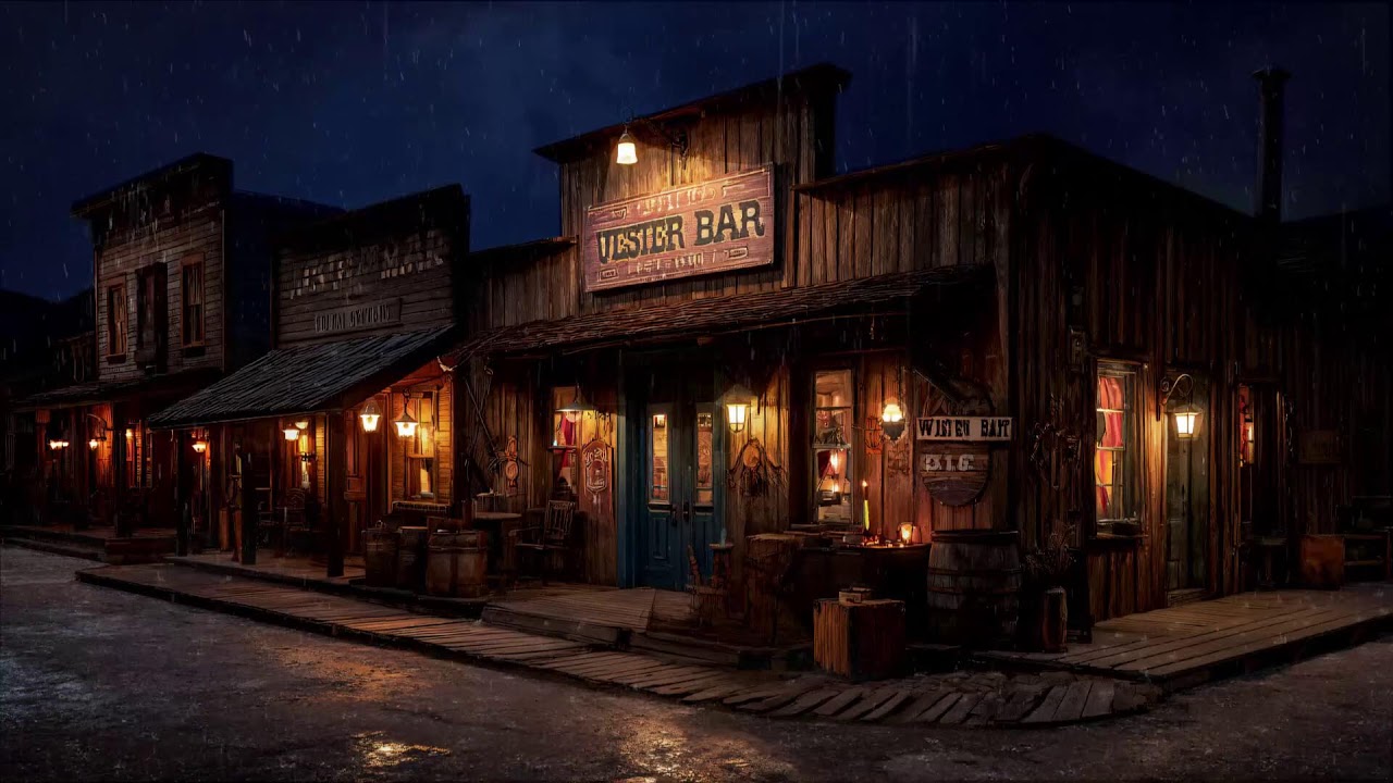 Warm Lights In The Rain • Quiet Western Lofi Night