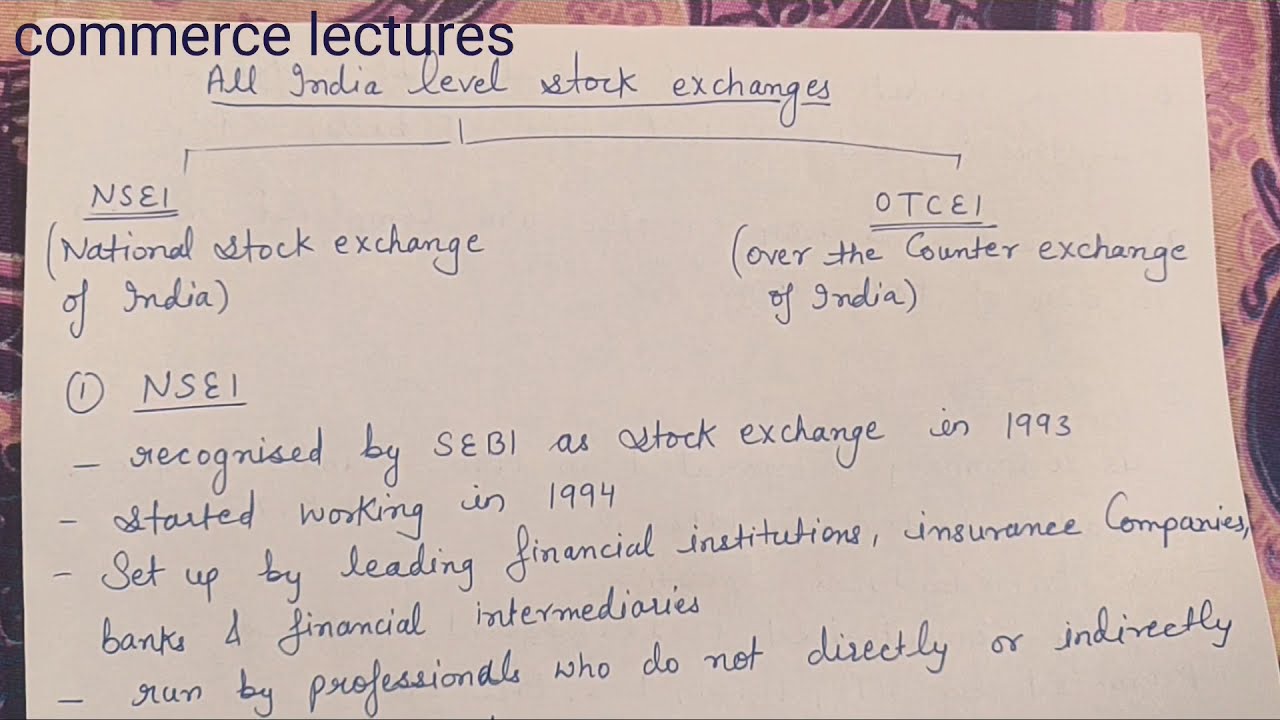 All india level stock exchanges (NSEI and OTCEI) class 12 business studies