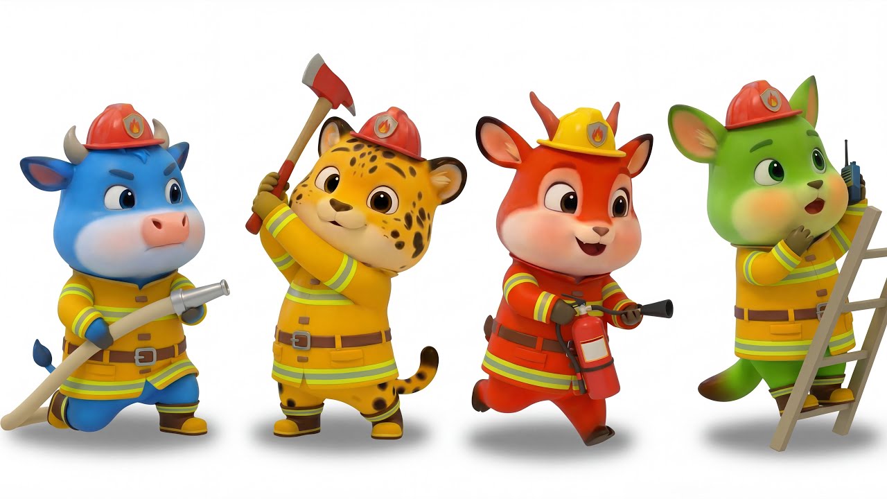 ABC Firefighter Rescue Team | Learns Alphabet & Color with Safari Animal |  ABC Song for Kids