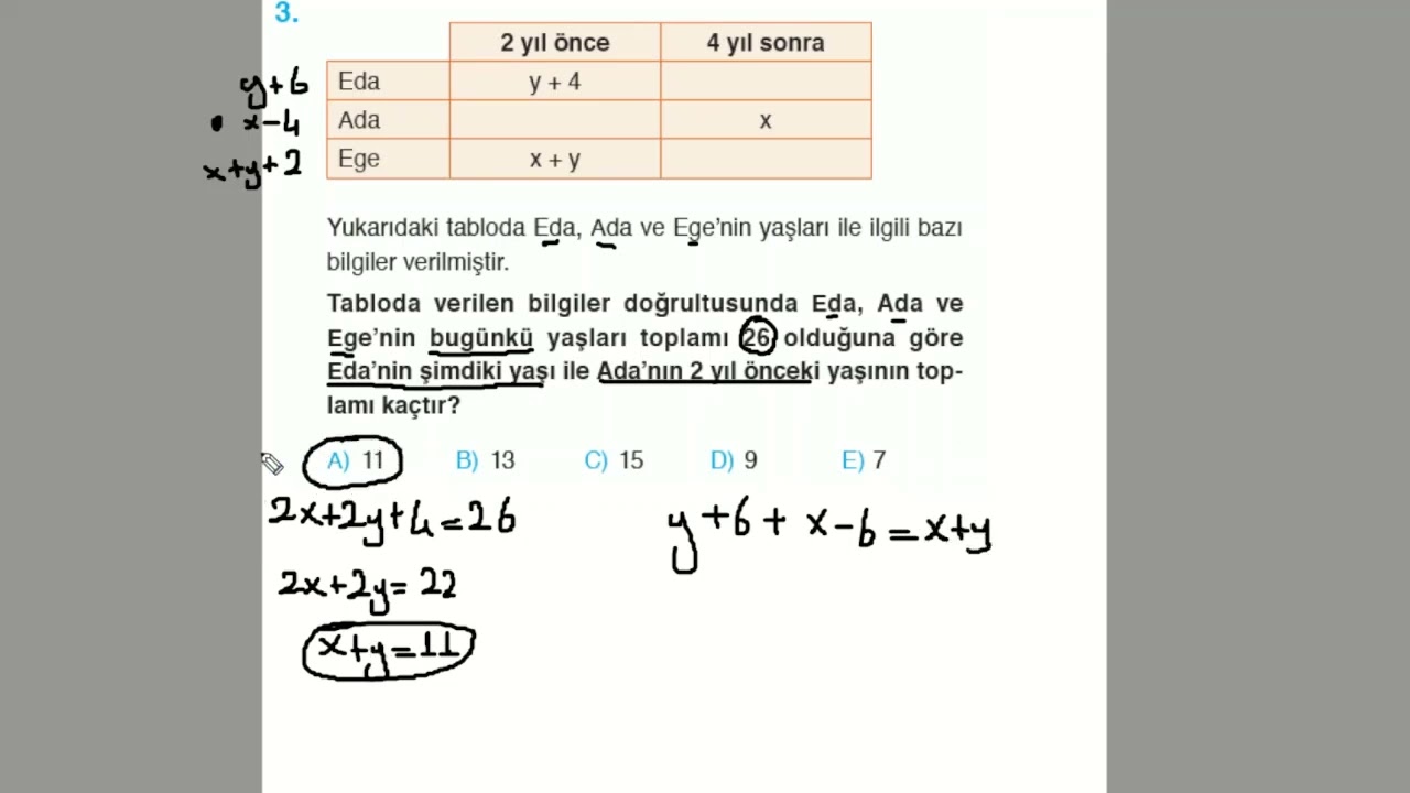 Test 5 - Yaş Problemleri