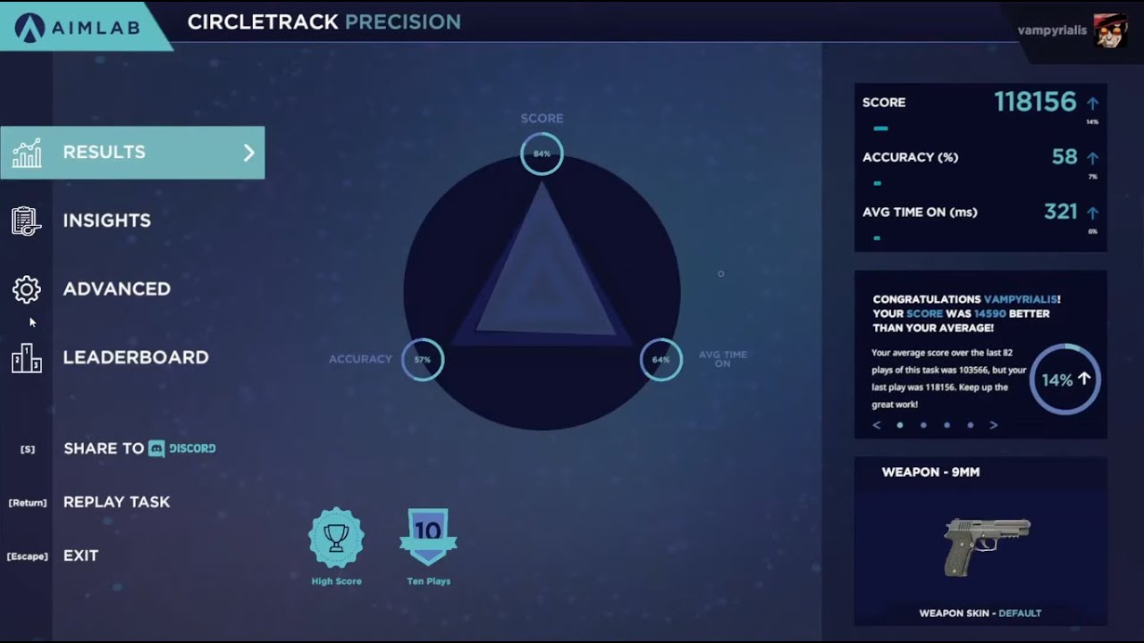 Aim Lab - Circletrack Precision - High Score 118K