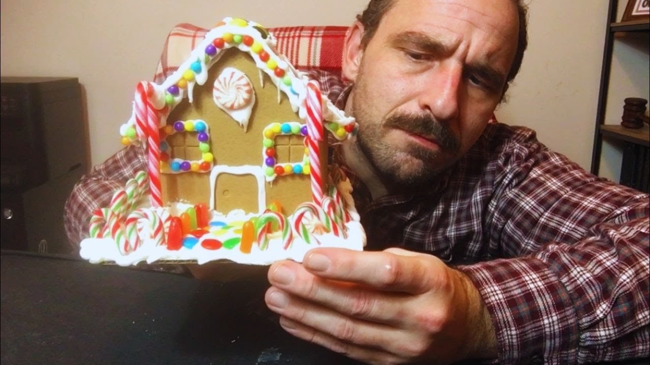 Asmr- Decorating A Gingerbread House.