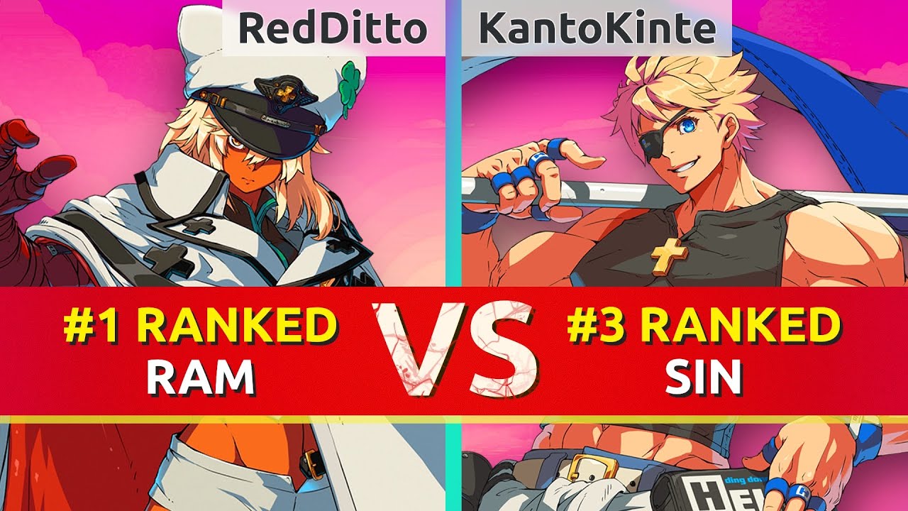 GGST ▰ RedDitto (#1 Ranked Ramlethal) vs KantoKinte (#3 Ranked Sin). High Level Gameplay