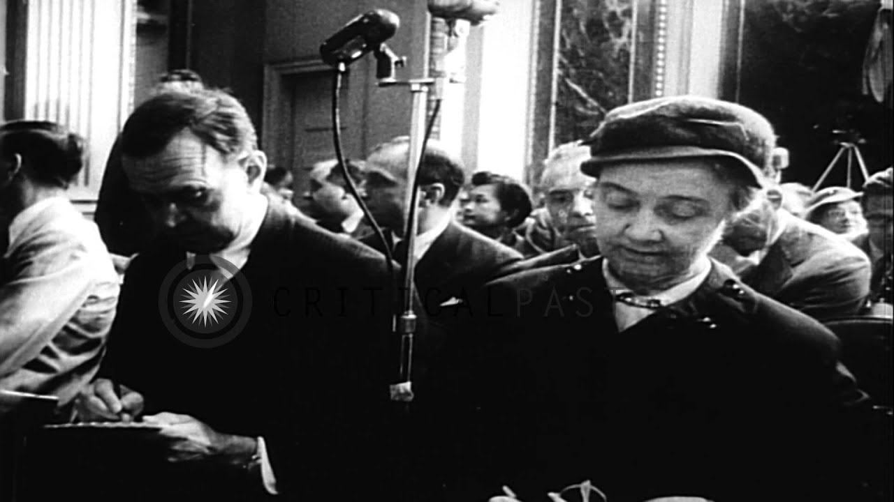 President Eisenhower in a press conference at White House in Washington D.C. HD Stock Footage