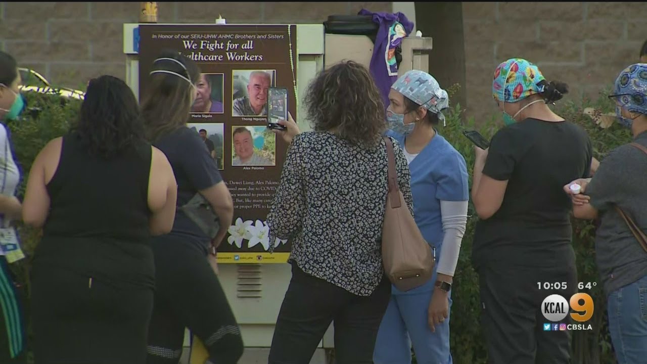 AHMC Healthcare Workers Hold Vigil For Colleagues Who Lost Battle With Coronavirus