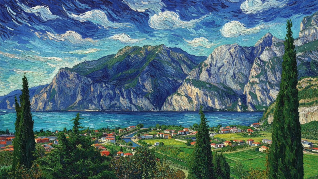 Turn Your TV Into Art | Van Gogh–Inspired Lake Garda | 1 Hour of HD Art