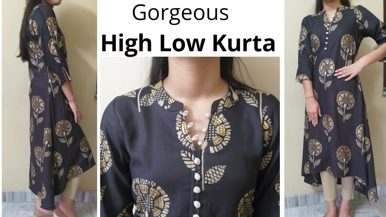 Easy and Trendy Collar Kurti Design/cutting and stitching