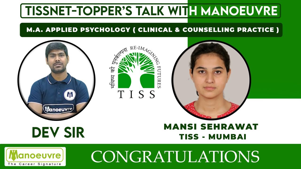 TwT - TISSNET TOPPERS TALK - MANSI SEHRAWAT - APPLIED PSYCHOLOGY - TISS MUMBAI
