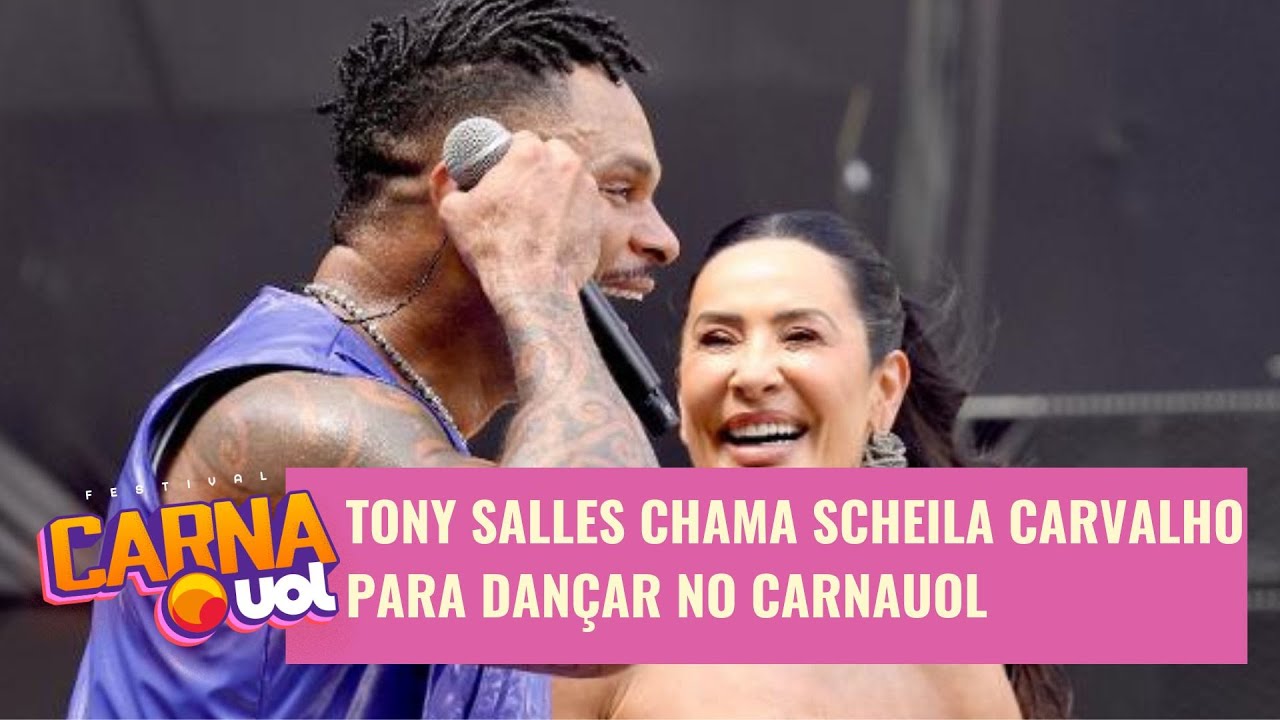 Tony Salles canta ao lado de Scheila Carvalho no CarnaUOL e morena mosta que ainda 'segura o tchan'
