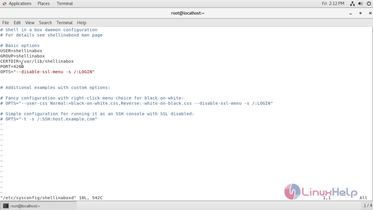 How to Access the Linux Shell from web browser Using ShellInabox  on CentOs 7.6