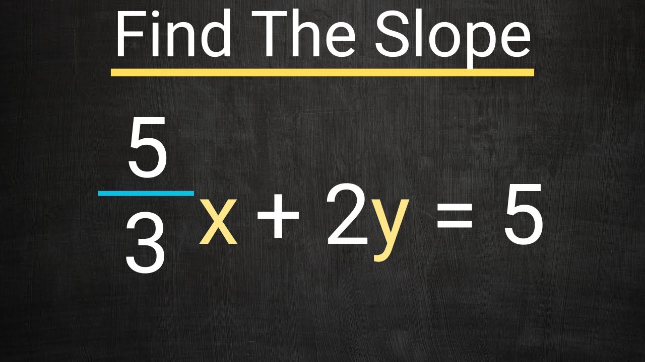 Find the Slope of the Line in Standard Form