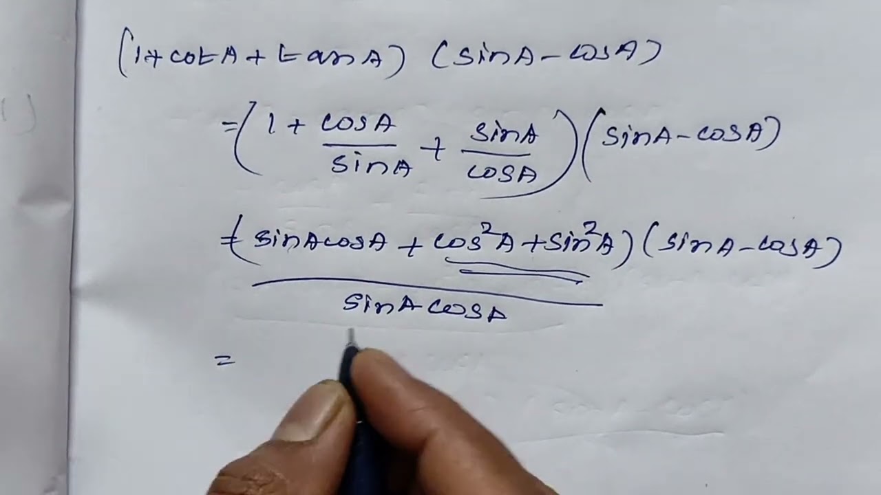 Pt 1+cotA+tanA(sinA-cosA)/sec^3A-Cosec^3A=sin^2Acos^2A#10th#cbseclass10 