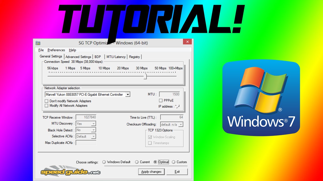 How to use TCP Optimizer for Windows 7