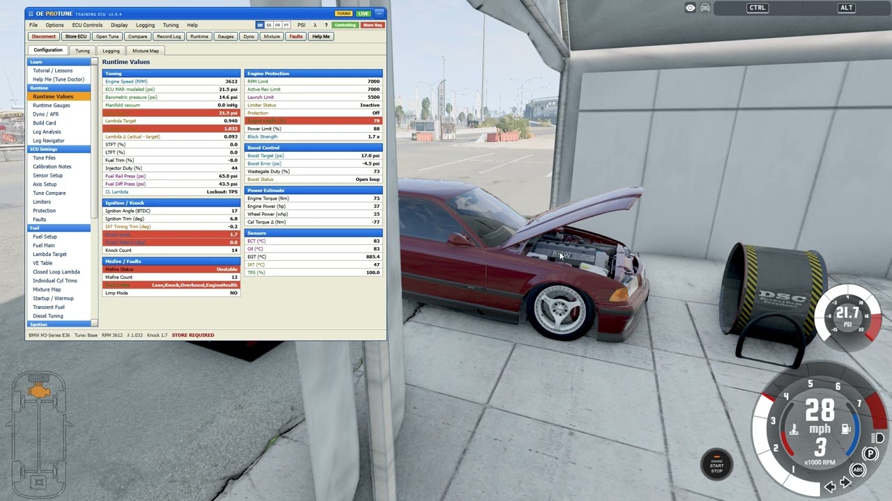 When you find a cheap tuner - BeamNG ECCU Tuning