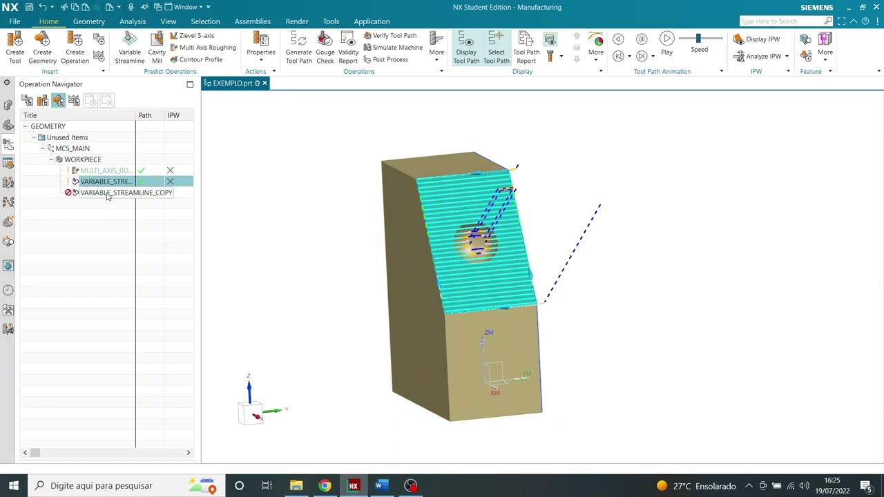 Rough Multiaxis Variable streamline