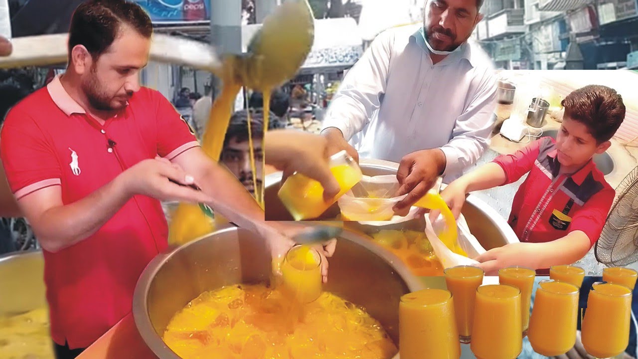 Original Mango Juice | Fresh Mango Milk Shake Recipe by Lahori Fast Food | Street Food Mango Juice