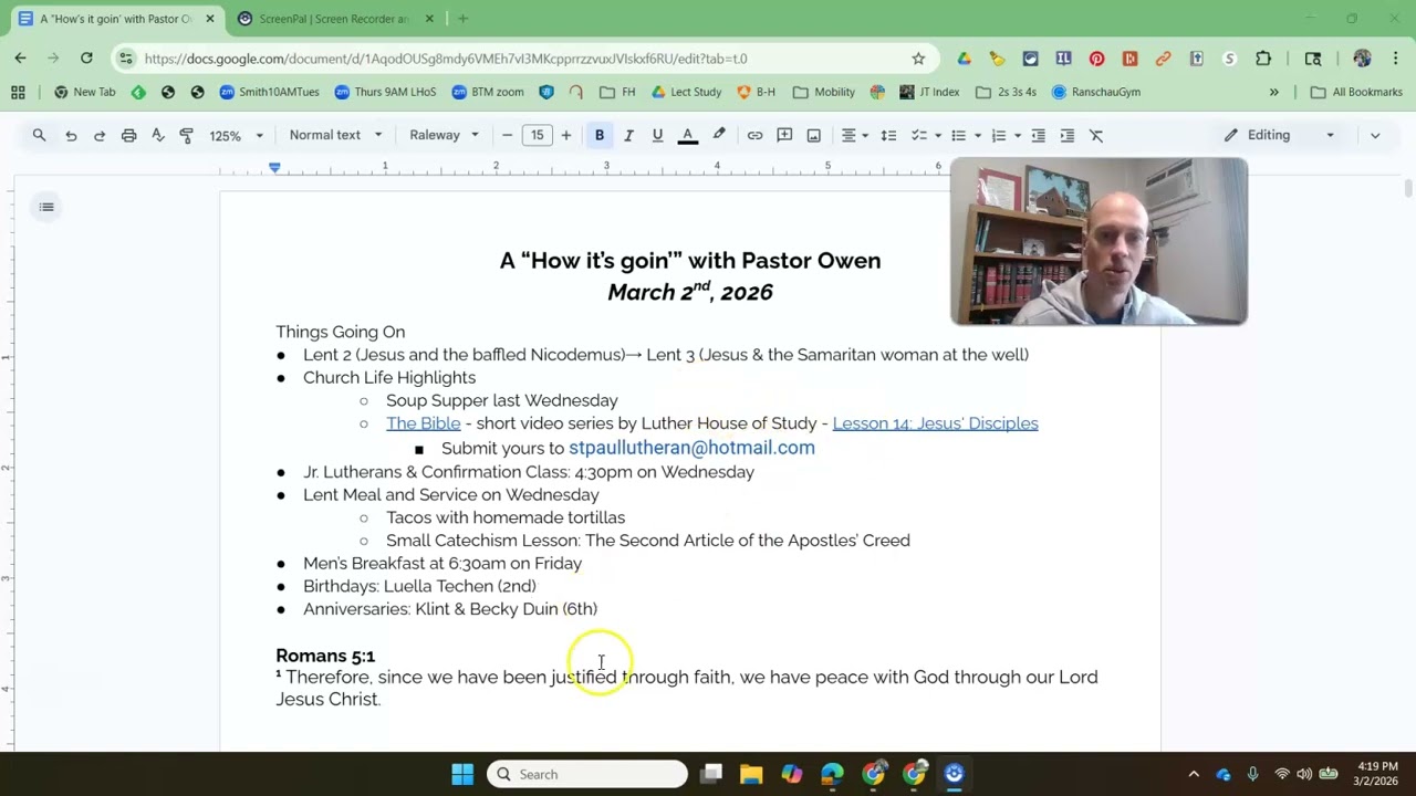 March 2, 2026 - How it's goin' with Pastor Owen