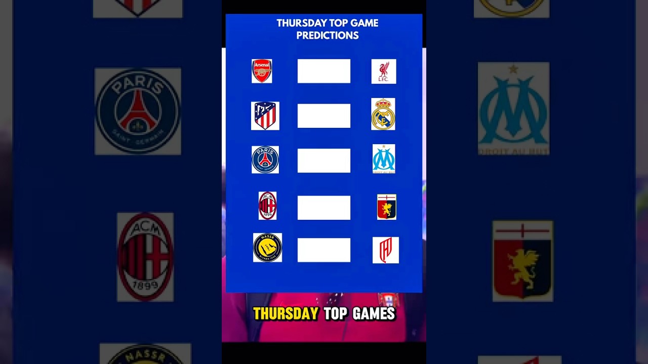 Thursday Top Game Predictions 