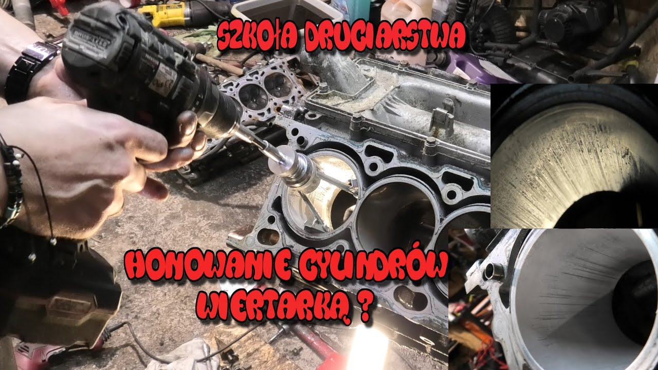 Szkoła Druciarstwa Silnik N62B44 V8 Honowanie Cylindrów Wiertarką ? Wazzup :)
