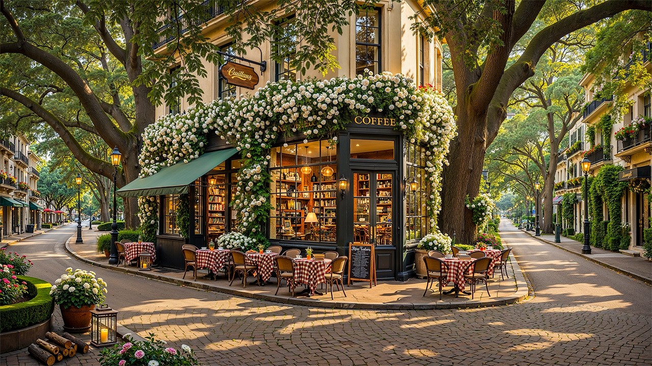 Good Mood with Soft June Summer Jazz Music 🌿 Outdoor Cafe Ambience & Relaxing Jazz Background Music