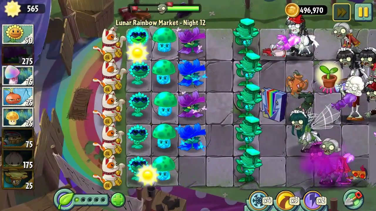 Pvz 2 RFL: Lunar Rainbow Market Night 12
