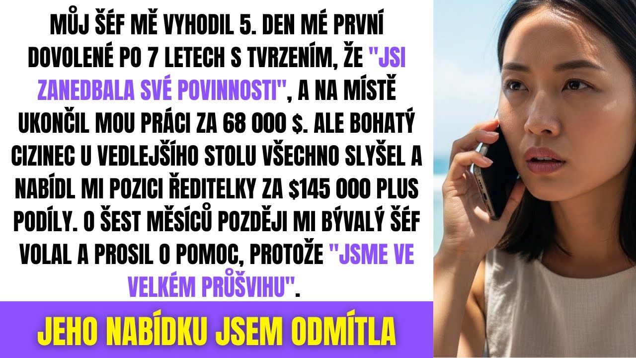 Šéf Mě Vyhodil Za To, Že Si Užívám První Dovolenou Za 7 Let, Netušil, Že Sedím Vedle...
