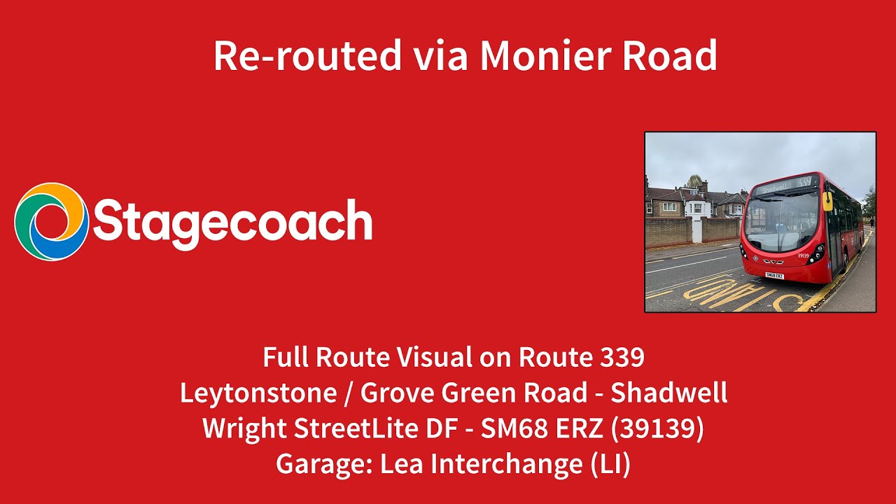 FRV | 339 - Leytonstone to Shadwell | Re-routed via Monier Road | 39139 (SM68 ERZ)