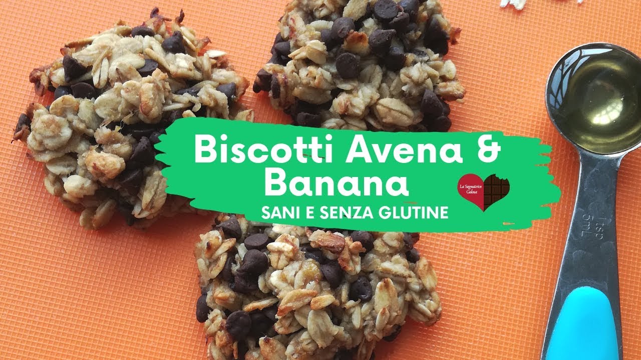Biscotti con banana, avena e cioccolato -  Sani e Senza glutine