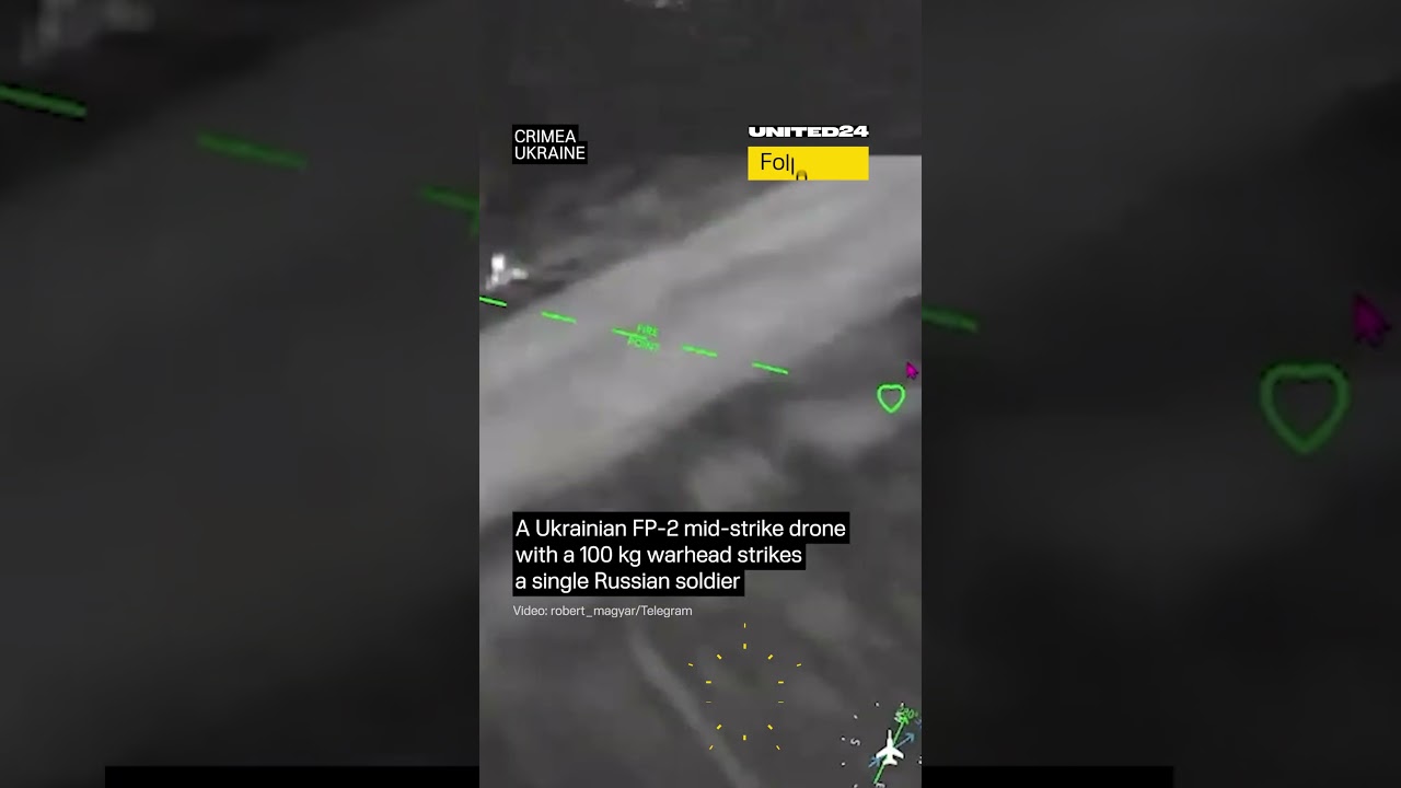 Ukrainian FP-2 Strike Drone Targets Russian Soldier #warinukraine