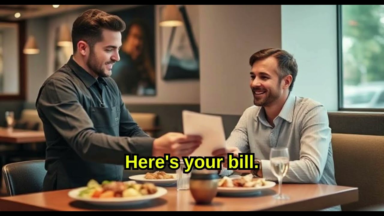 Paying the Bill at a Restaurant | Beginner English Practice