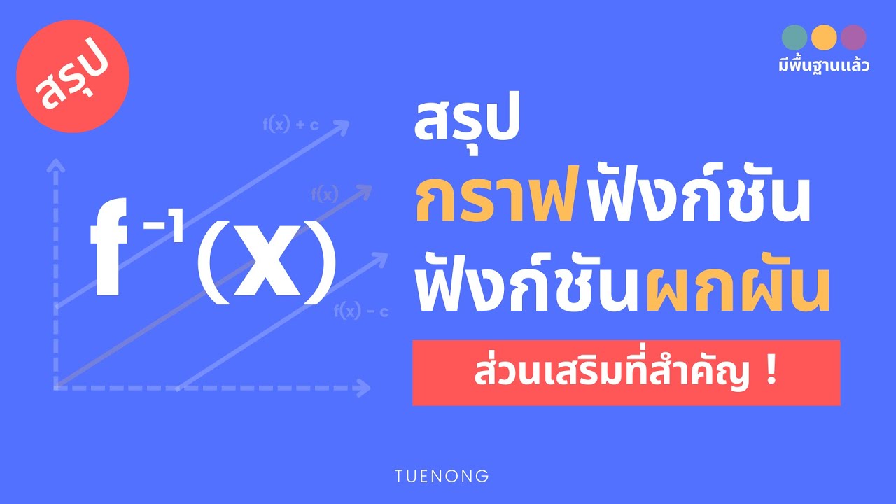 สรุป ความสัมพันธ์และฟังก์ชัน - กราฟ การเลื่อนกราฟ ฟังก์ชันผกผัน ตัวผกผันของฟังก์ชัน | ม.4