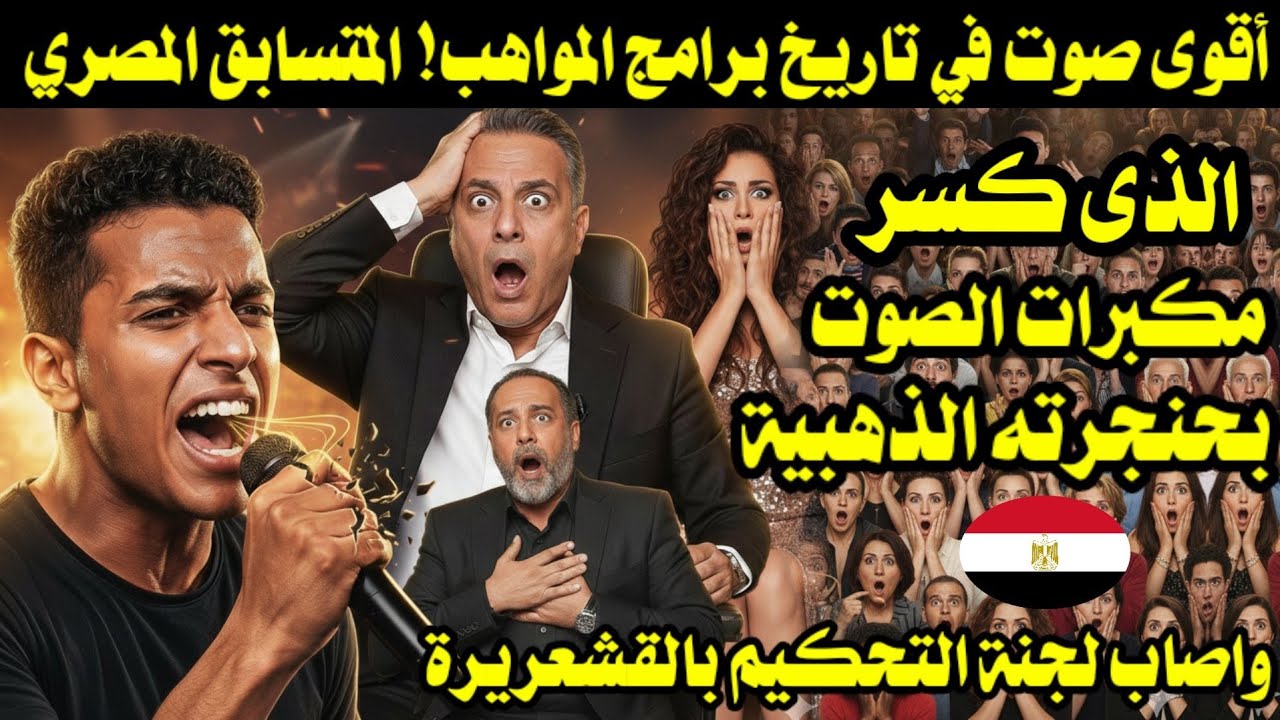 ​أقوى صوت في تاريخ برامج المواهب! المصري الذي فجر مكبرات الصوت بحنجرتة واصاب لجنة التحكيم بالقشعريرة