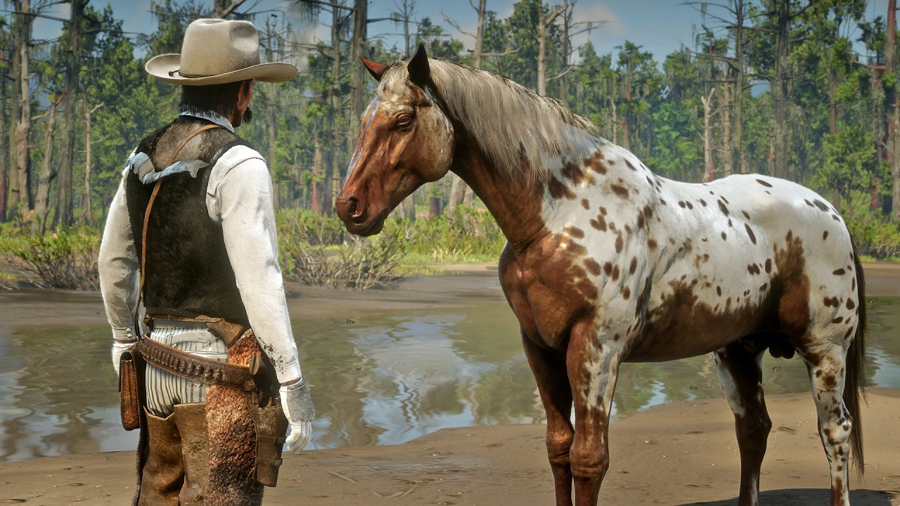 Джон Марстон приручает величественного коня Трелони в Лаграсе | RDR2