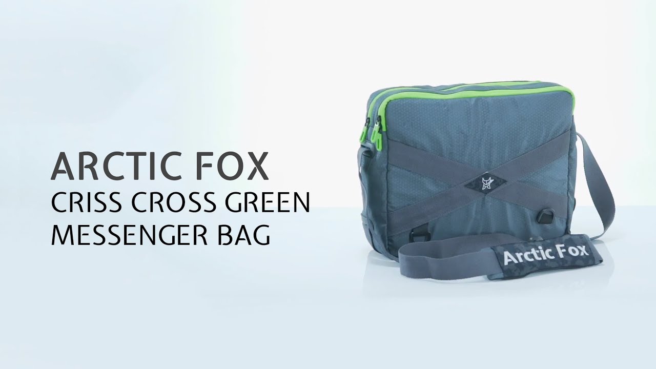 Arctic Fox Criss Cross Green Messenger Bag