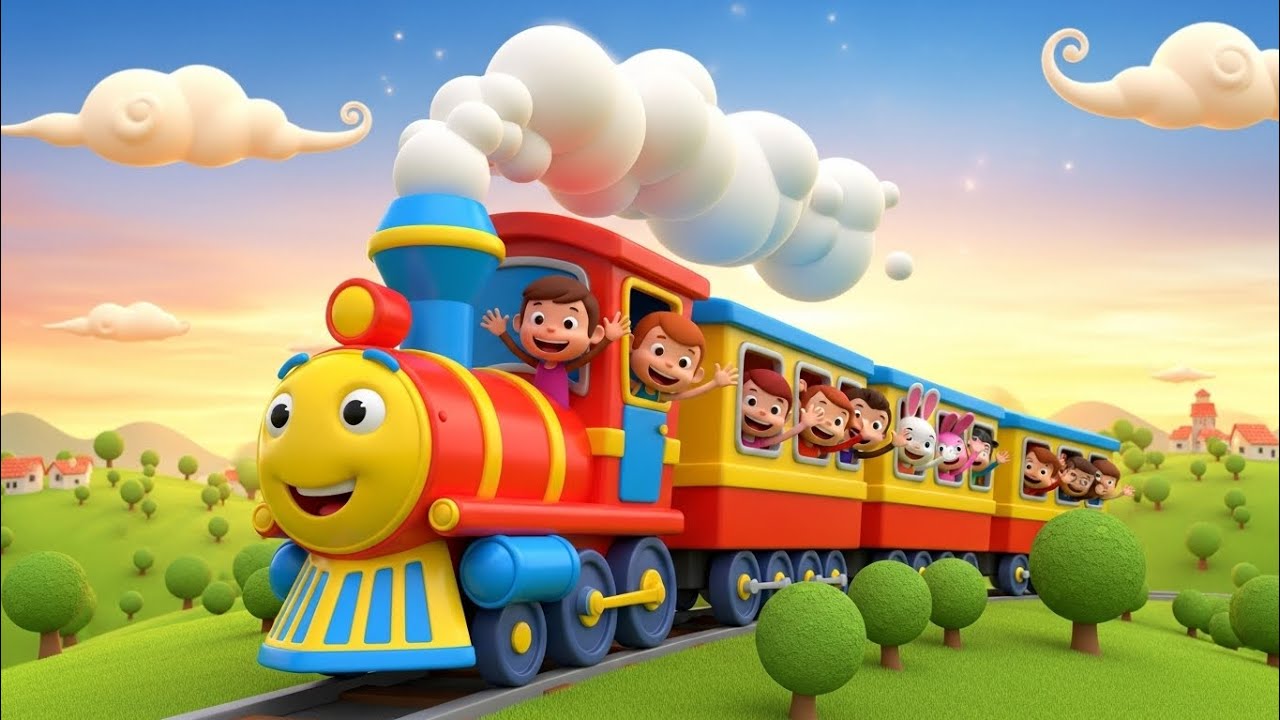 Train Choo Choo Song 🚂 | Fun Kids Nursery Rhyme | Learn Colors, Numbers & Animals