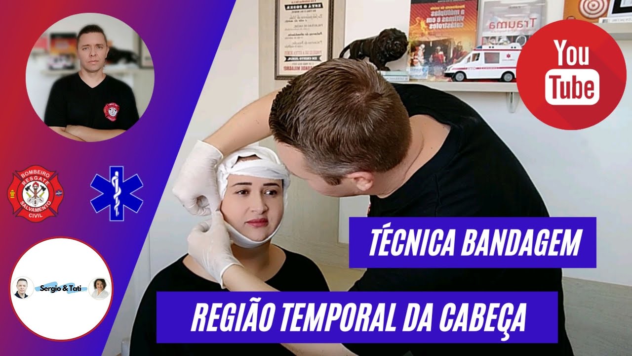 COMO FAZER UMA TÉCNICA DE BANDAGEM PARA FERIMENTO EM REGIÃO TEMPORAL DA CABEÇA