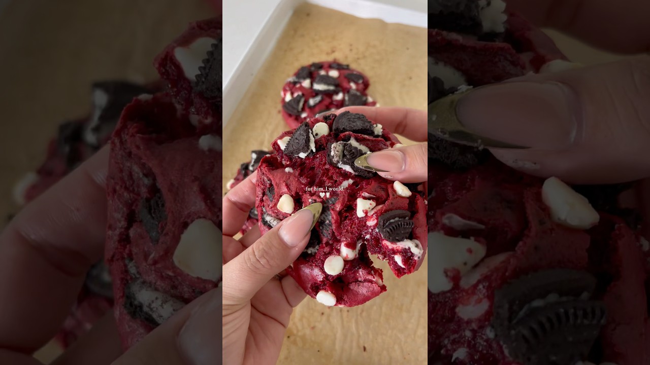 red velvet cookies at 3am 🤍 #cookies #baking  #redvelvet #relatable