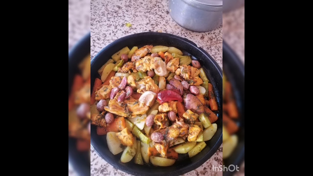 hajar chrif#صينية_خضر_مع_الدجاج_في_الفرن_طريقتي البسيطة😋😋😋😋😋
