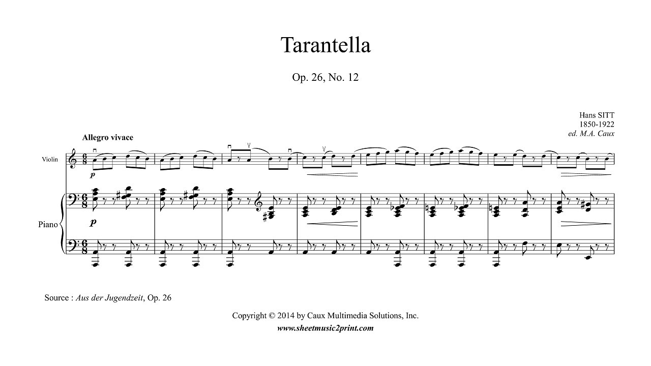 Sitt : Tarantella Op. 26, No. 12