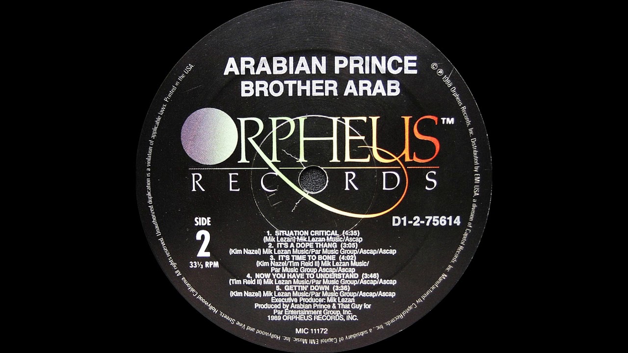 Arabian Prince - Now You Have To Understand ( Brother Arab 1989 )