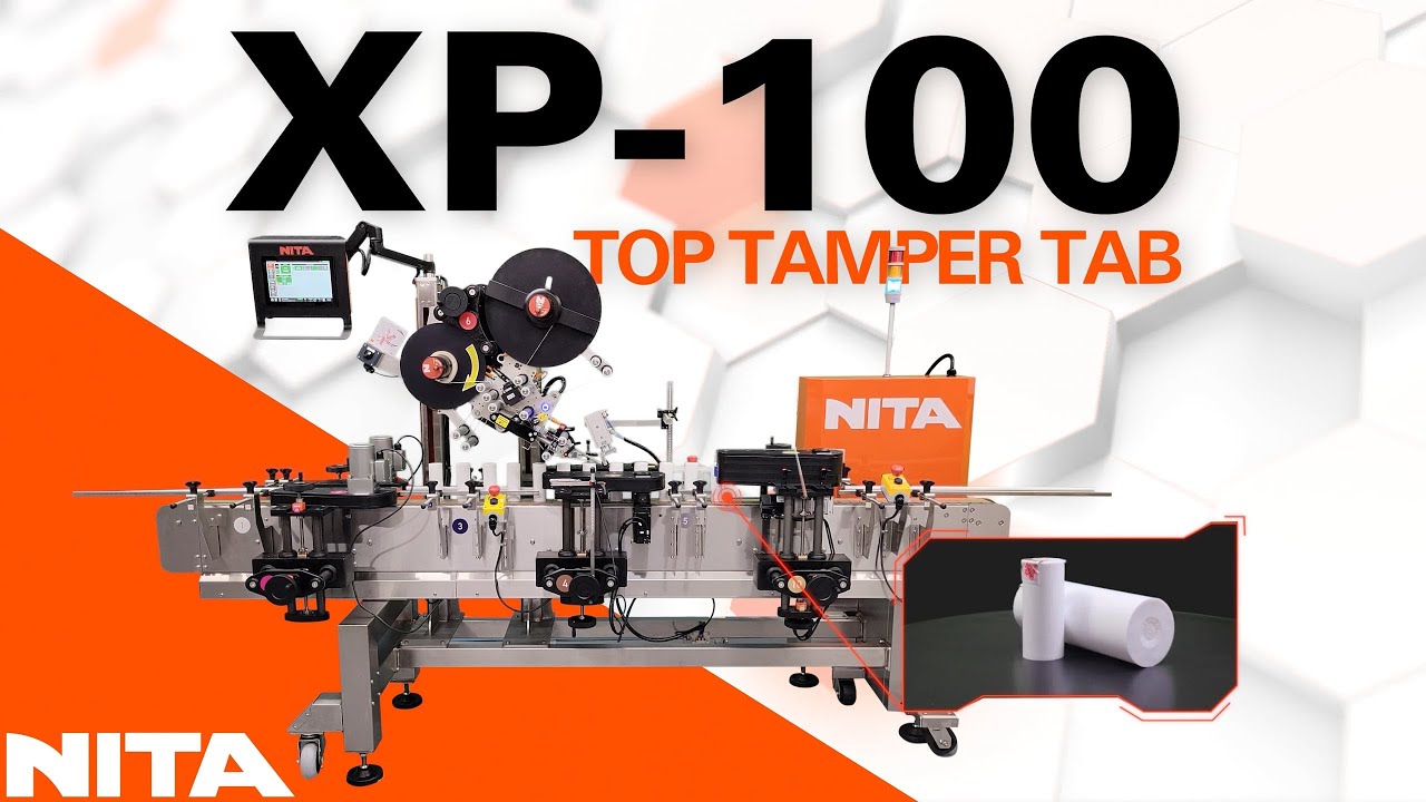 Top-Corner Tamper Tax Stamp Label Application on Round Tapered Plastic Containers