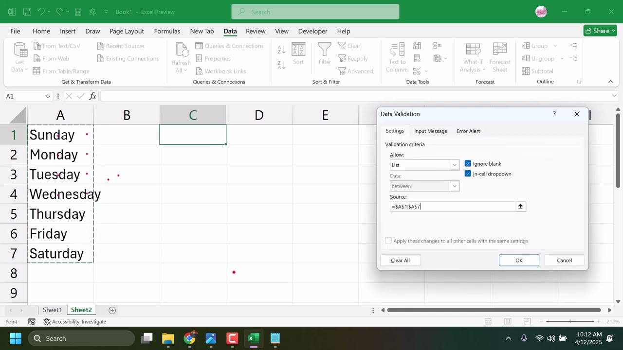 Create Dynamic Dropdown Lists in Excel
